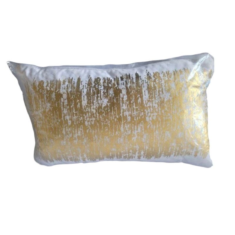 AGATHA Glamorous Metallic Throw Pillow with Case 12x20"