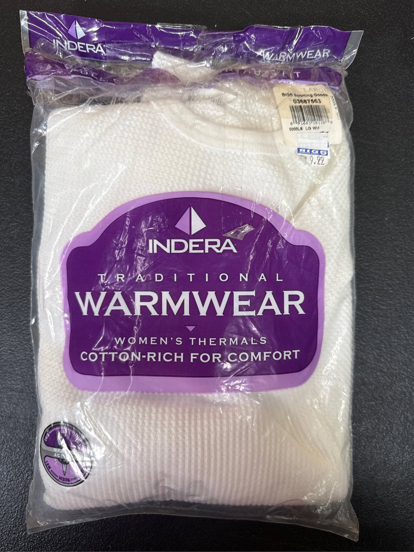Indera Mills Women's 5000LS Traditional Warmwear Thermal Top, White, Large