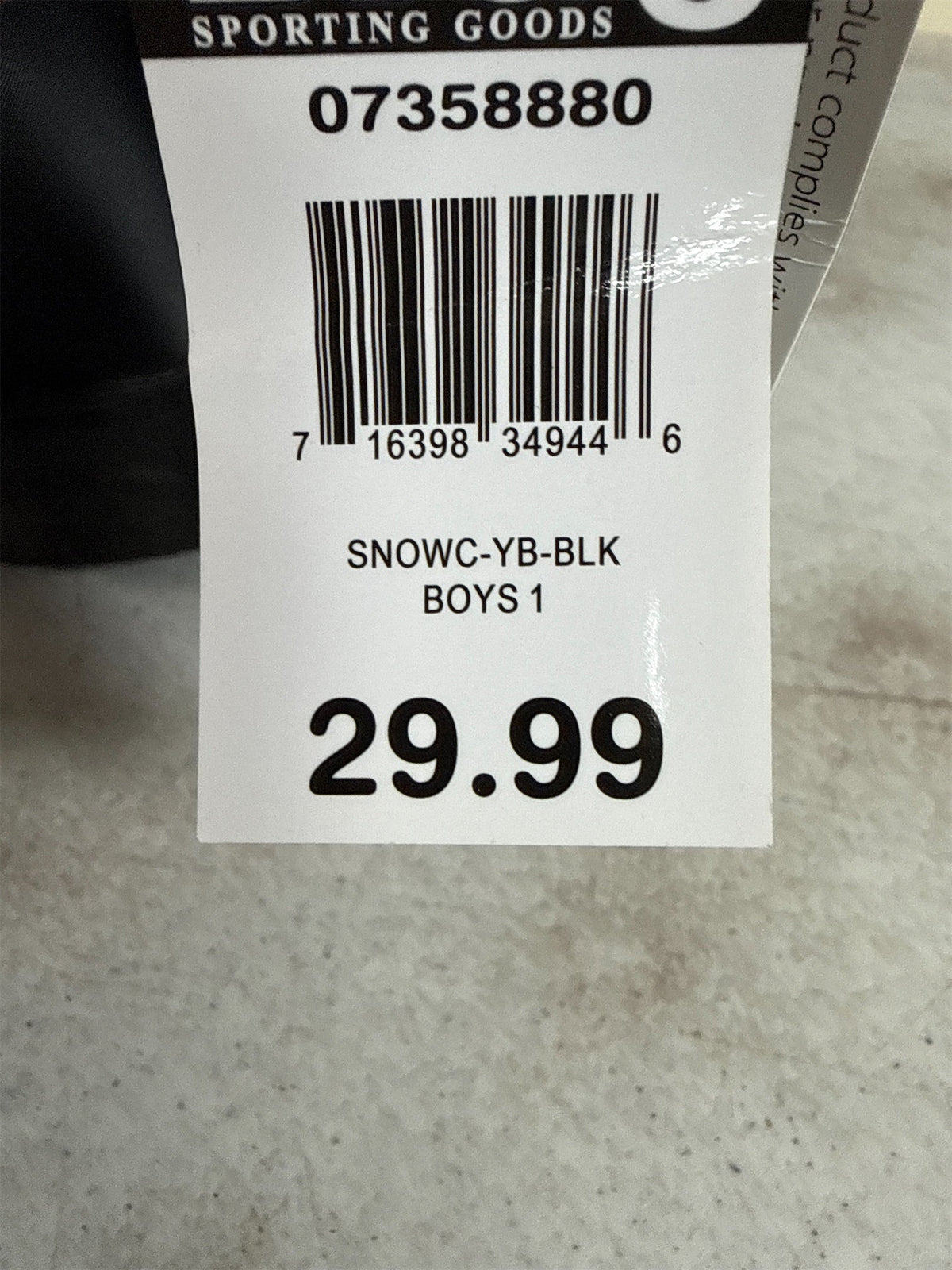 Boys' Black Quilted Winter Snow Boots - Size 1