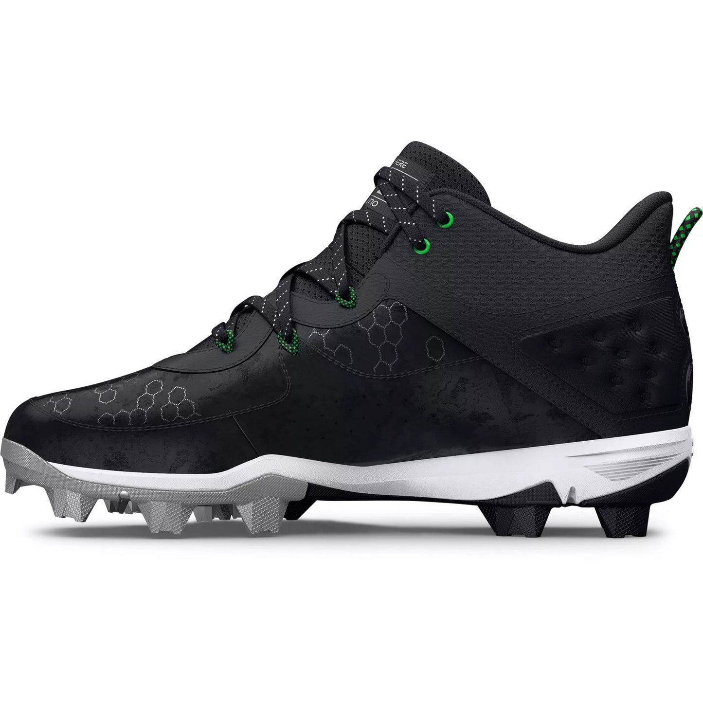 Under Armour Harper 8 Mid RM Baseball Cleats - Size 12, Black/Silver