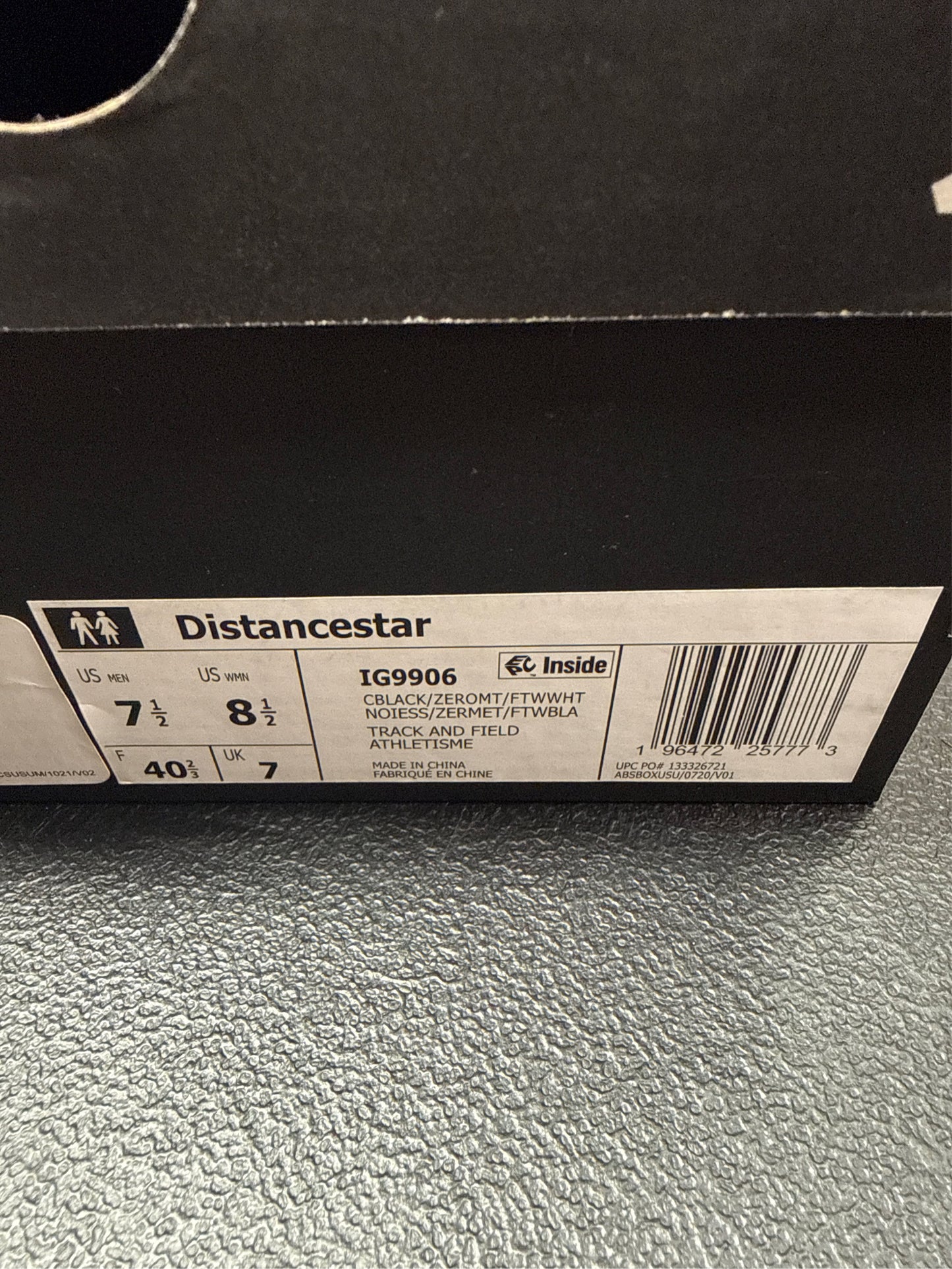 Adidas Distancestar Unisex Track and Field Spikes, Size 7.5M/8.5W