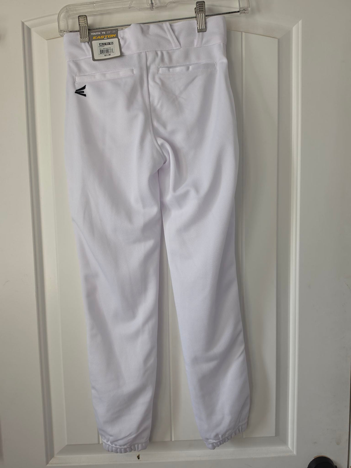 Easton Youth Hit and Run Elastic-Bottom Baseball Pants - White