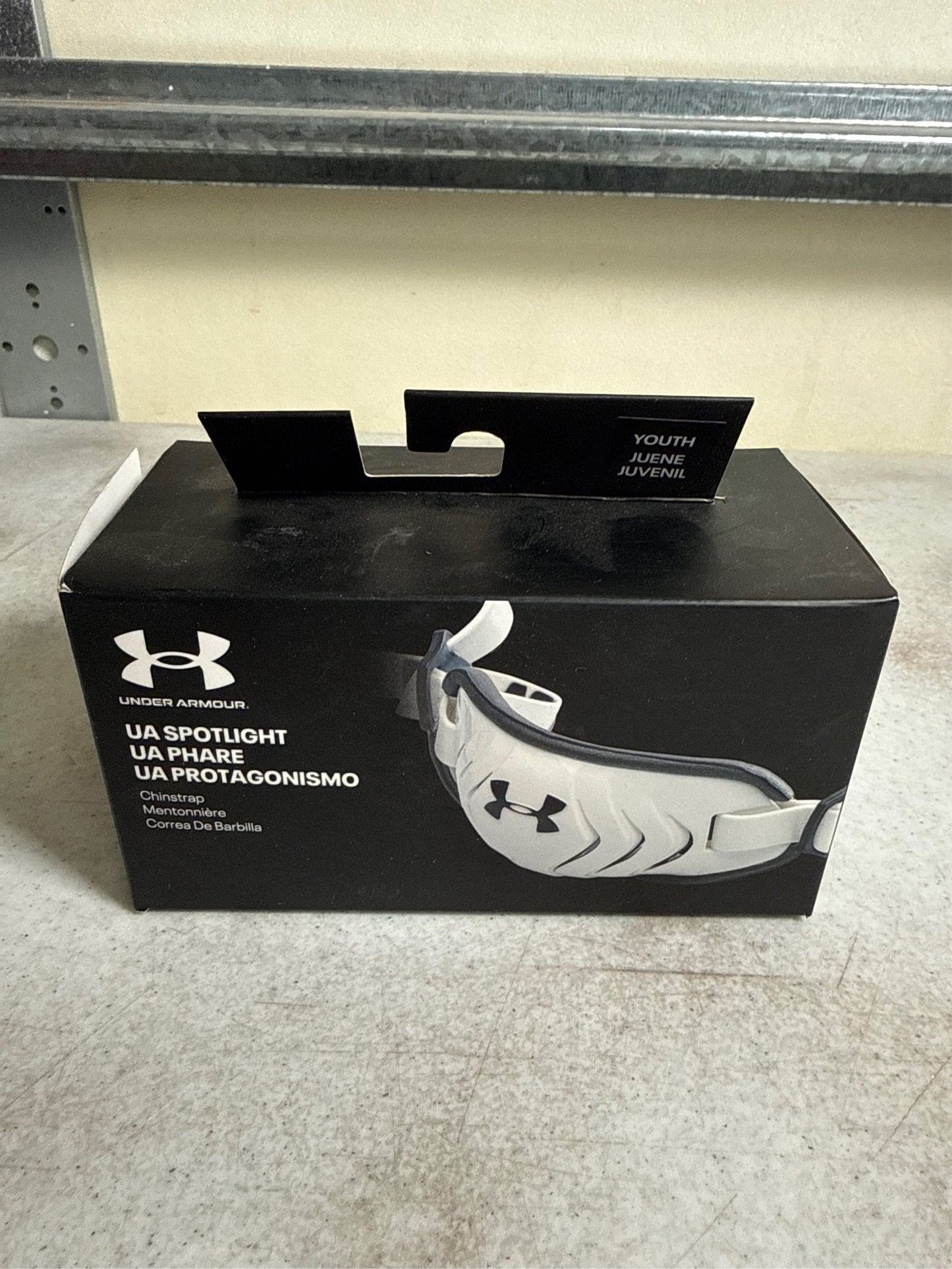 Under Armour Youth Spotlight Football Helmet Chin Strap - White/Black