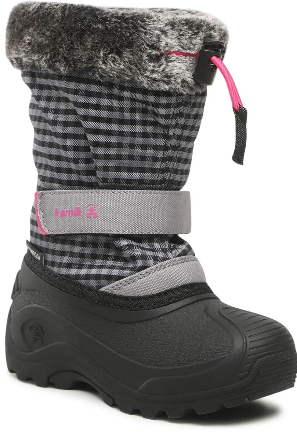 Kamik Rosie Girls Winter Snow Boots, Gray/Pink, Size 6