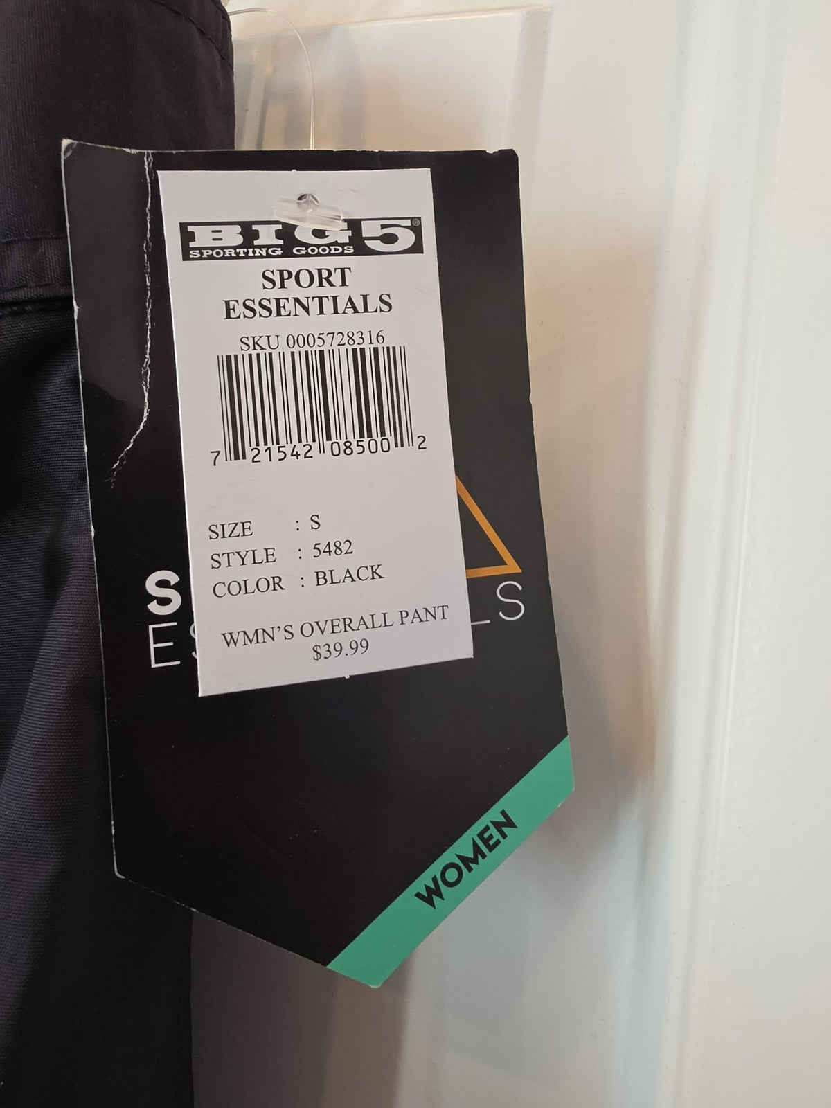 Sport Essentials Women's Black Snow Bib Pants, Size S