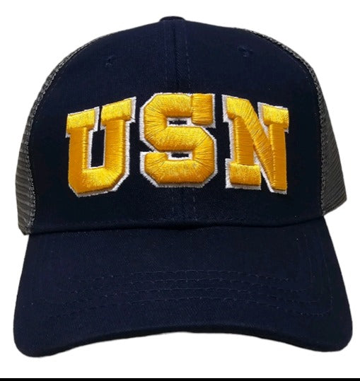 U.S. Navy Official Licensed Trucker Hat - USN Embroidered Mesh Cap