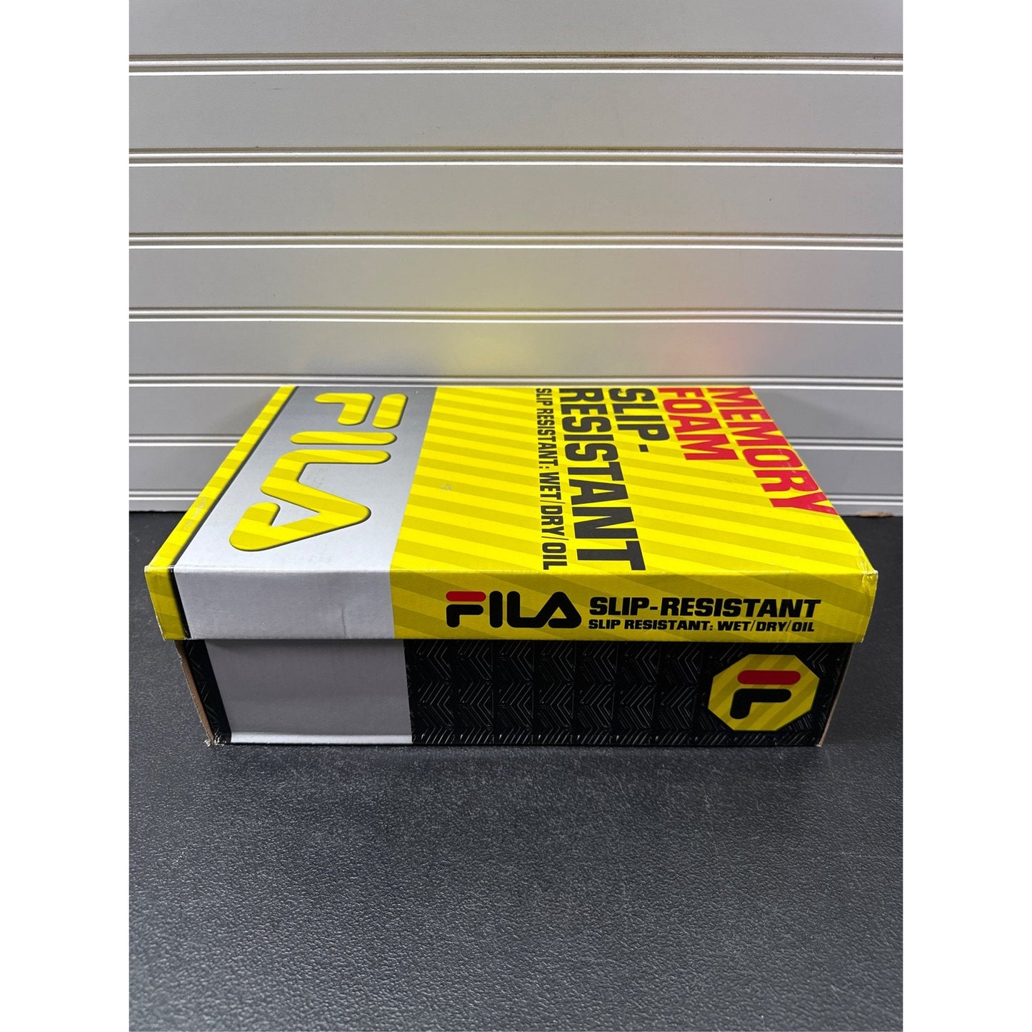 Fila Men's Memory Layers Slip Resistant Athletic Shoes - Soft Toe - BLACK Size 9