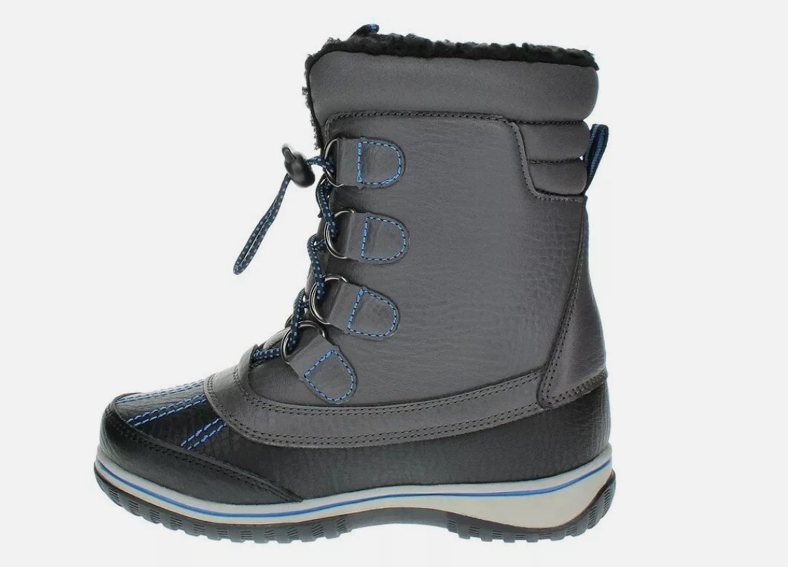 Totes David Unisex Snow Boots, Dark Gray, Size 5M