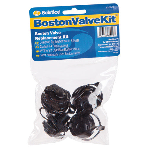 Solstice Replacement Boston Valve Kit for Inflatable Boats & Floats (4-Pack)