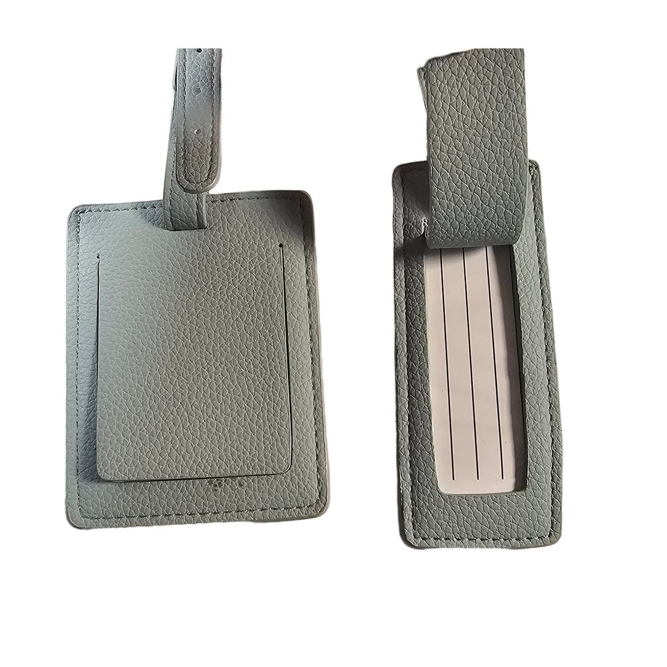 Bulk Pack of 9 Open Story Luggage Tag Set Puritan Gray Leather