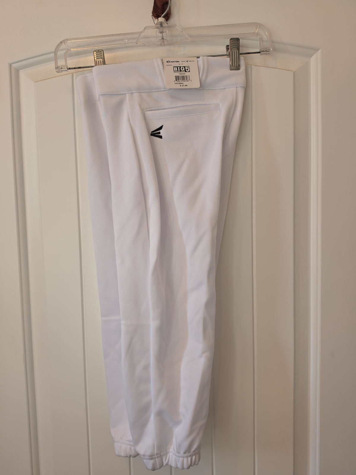Easton Youth Hit and Run Kicker Baseball Pants, White, Size L