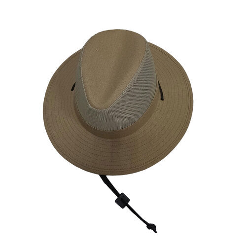 Dorfman Men's Safari Twill Hat with SPF 50+ Sun Protection - Khaki, Small