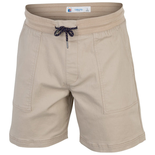 Laguna Men's Stretch Twill Pull on 7" Shorts, Tan- XXL