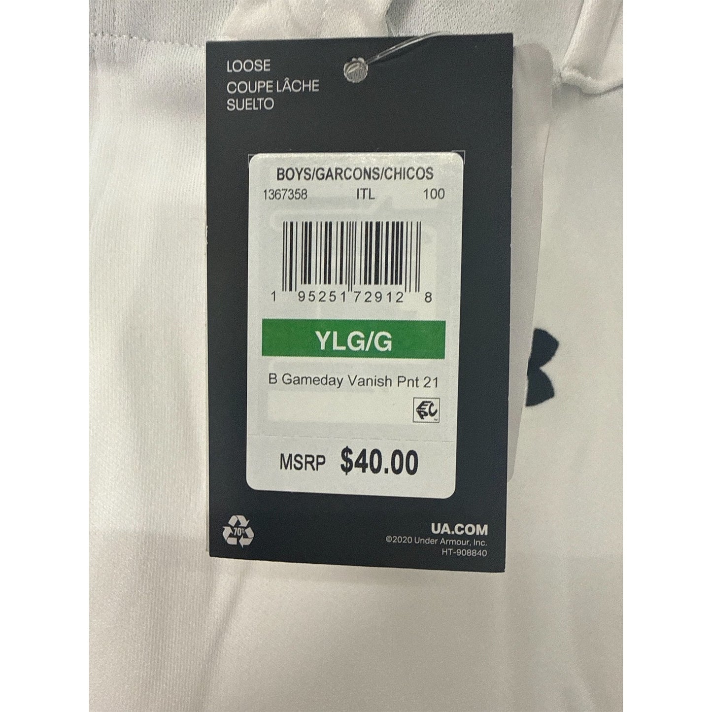 Under Armour Youth Large Baseball Pants - Comfortable & Stylish, White, YLG/G