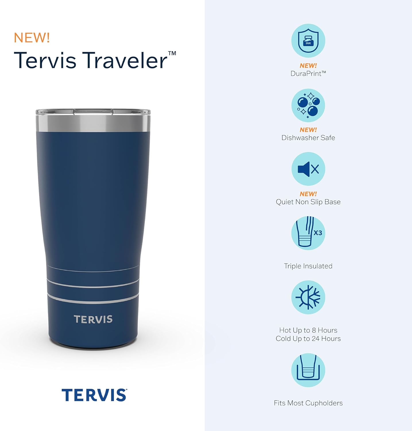 Tervis 20 oz US Navy Stainless Steel Tumbler with Slider Lid