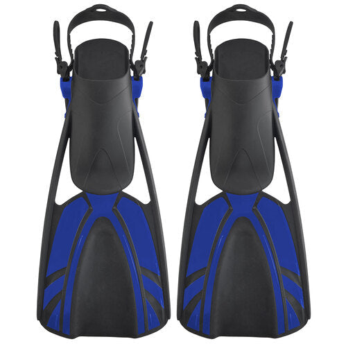 Oceanways Drift Adjustable Adult Swimming Fins - Blue, Size S/M