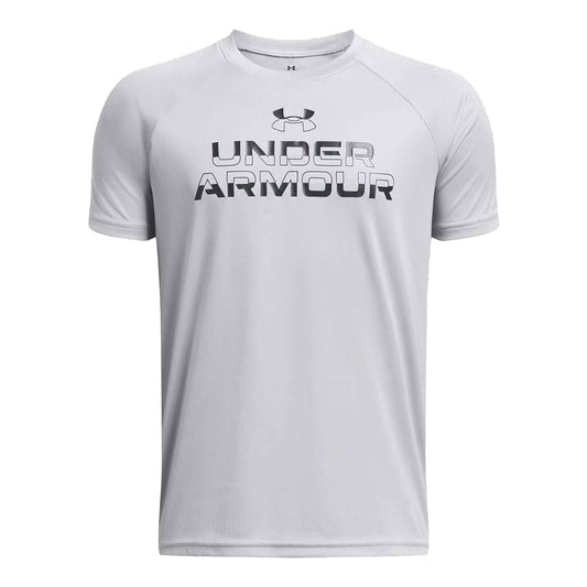 Under Armour Boys' Tech Split Wordmark Short-Sleeve Tee - Medium