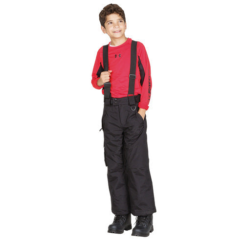 Sport Essentials Jr. Suspender Snow Pants, Black, Size 4