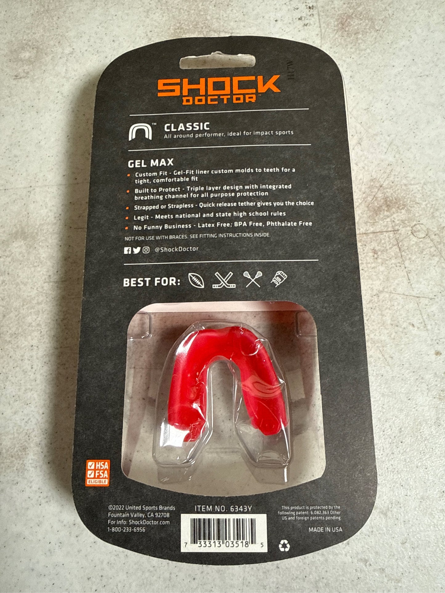 Shock Doctor Youth Gel Max Flavor Fusion Mouthguard - Fruit Punch