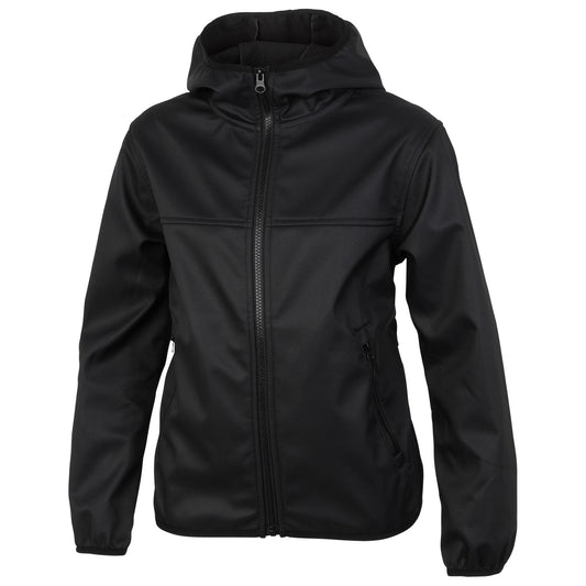Pulse Kids' Blade Soft Shell Hooded Jacket - Black, Medium