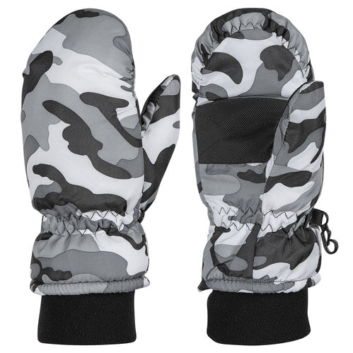 Polar Extreme Kids’ Water-Resistant Camo Mittens, Ages 4–7