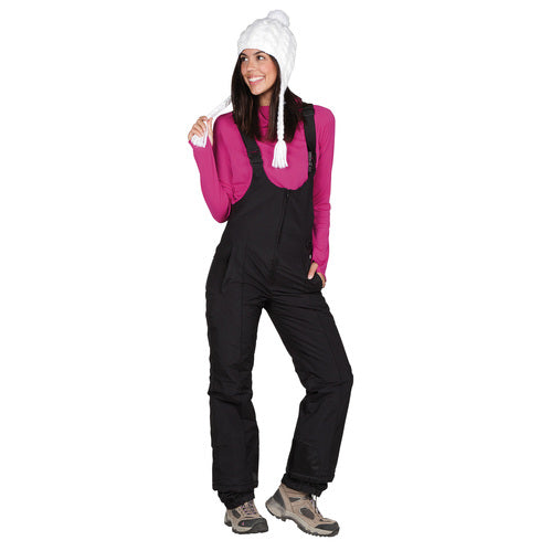 Sport Essentials Women's Adjustable Bib Snow Pants, Black, Size S