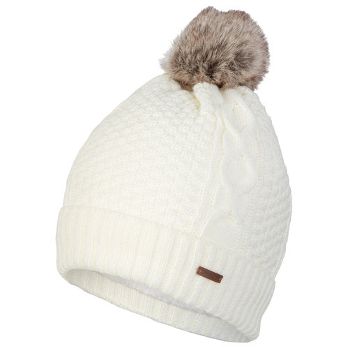 Chaos Women's Cable Knit Cuff Beanie with Pom-Pom