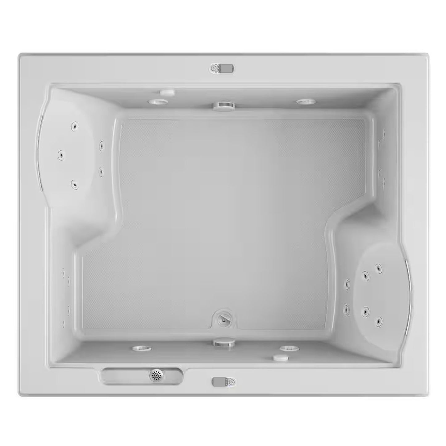 Jacuzzi Fuzion KQ35959 72x60 Rectangular Whirlpool Bathtub, Center Drain - White