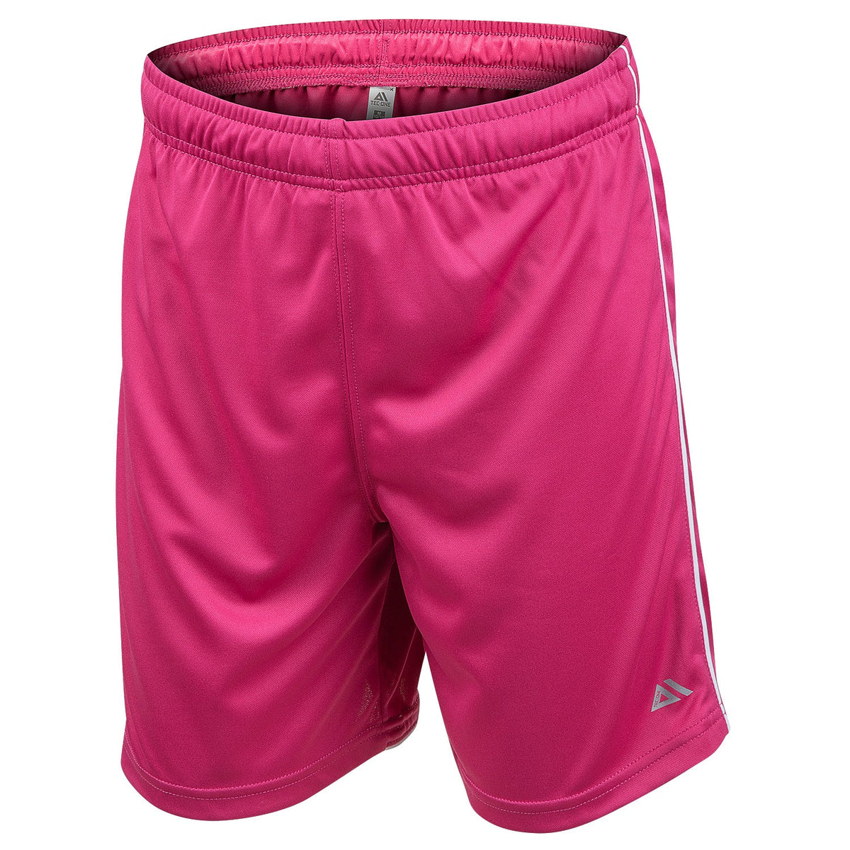 TEC-ONE Boys' Performance Soccer Shorts - Pink/White, Size XL (18/20)