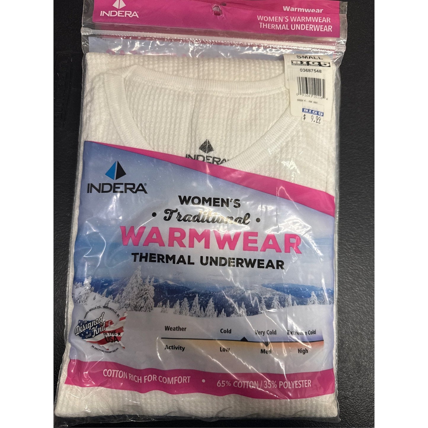 Indera Women's White Warmwear Traditional Waffle Knit Thermal Top
