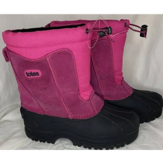 Totes Kids Chilly Winter Snow Boots Size 6 Girls - Black & Fuchsia
