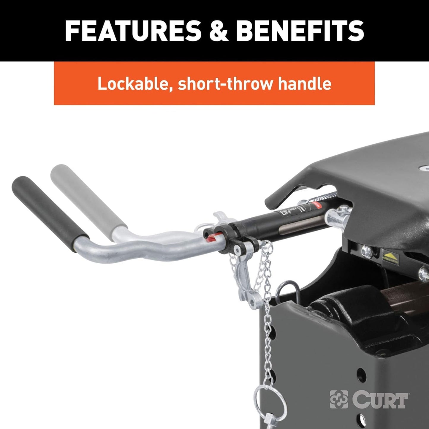 CURT Q20 5th Wheel Hitch Head - 20K lbs, Quiet Ride, Easy Operation