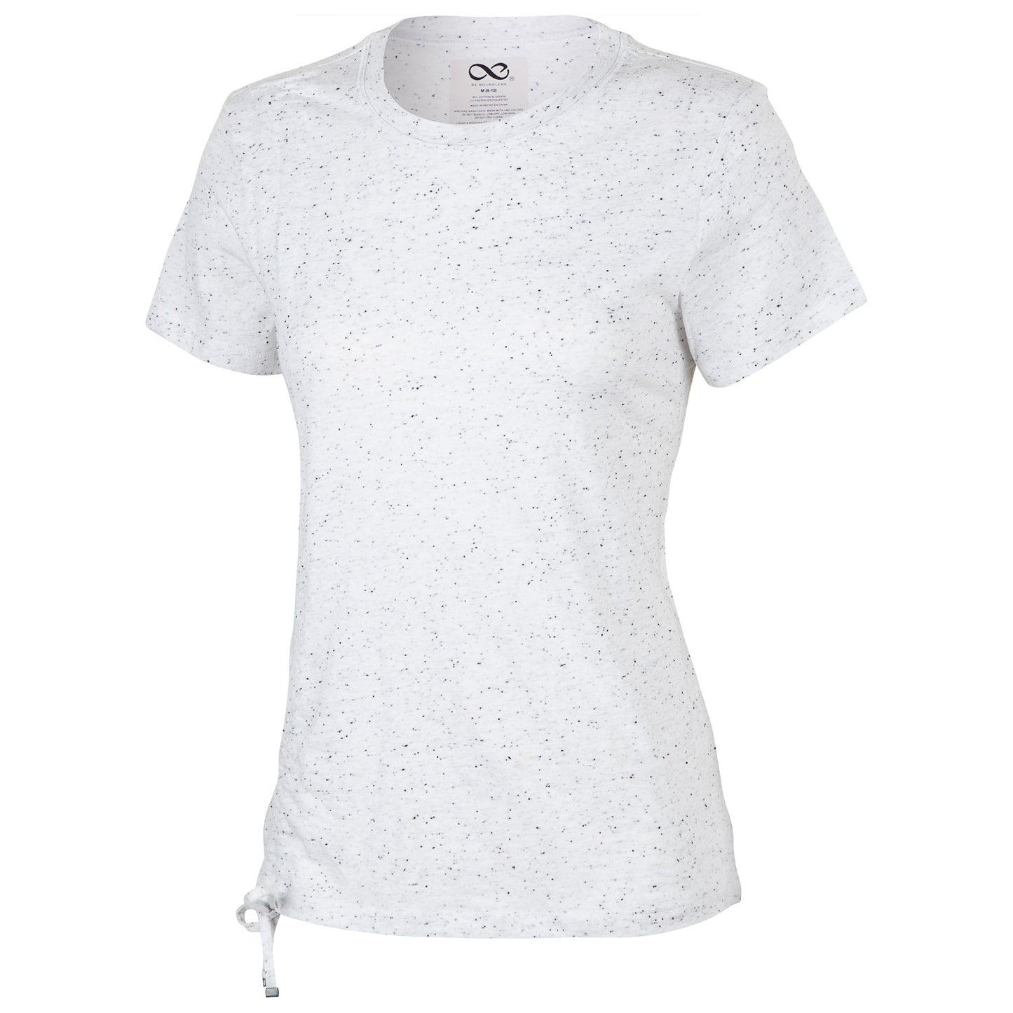 Be Boundless Women's Short-Sleeve Cinch Tee, White Speckle - L