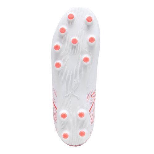 Puma Kids' Attacanto FG/AG Soccer Cleats - White/Fire Orchid, Size 9