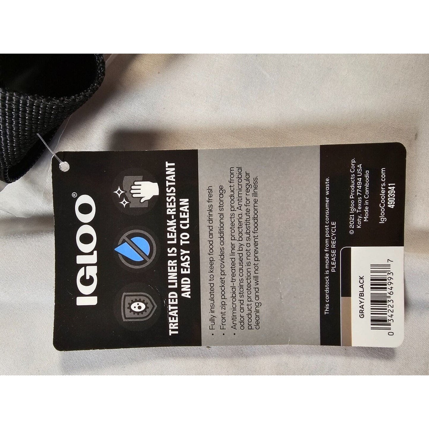Igloo 12 Cans Cooler Bag Grey