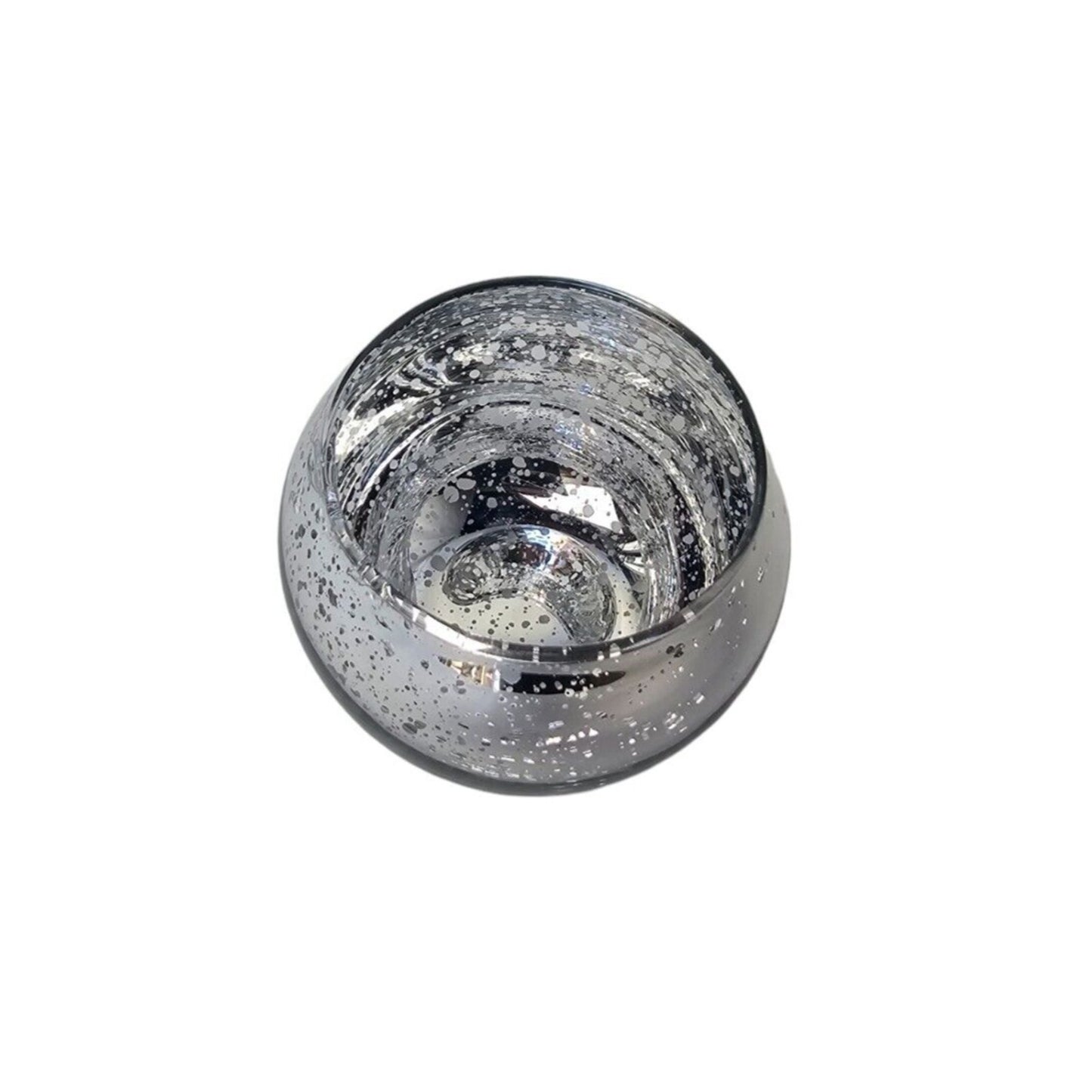 24 Silver Votive Candle Holders Table Centerpieces Speckled Round Mercury Glass