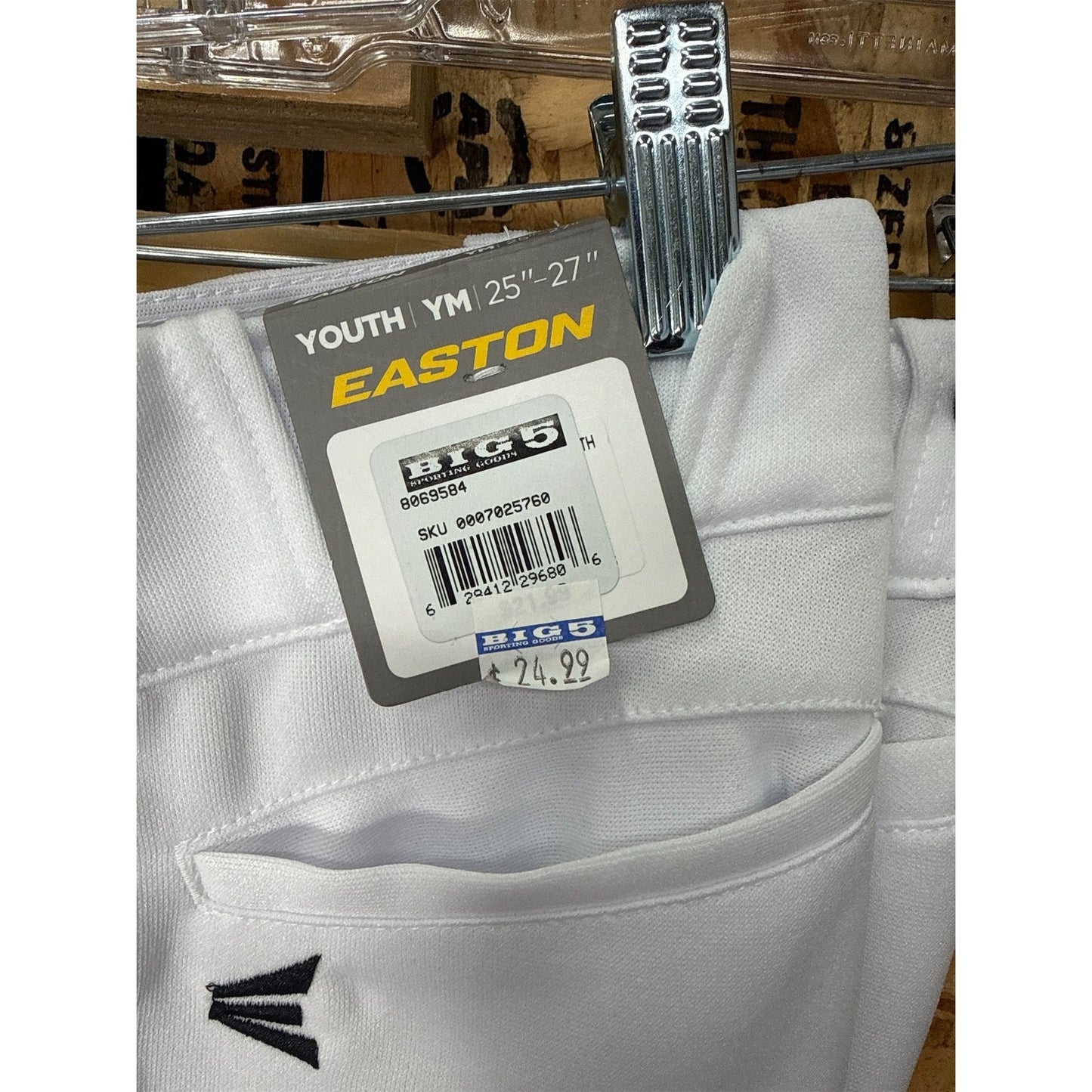 Easton Youth Hit and Run Elastic-Bottom Baseball Pants- M
