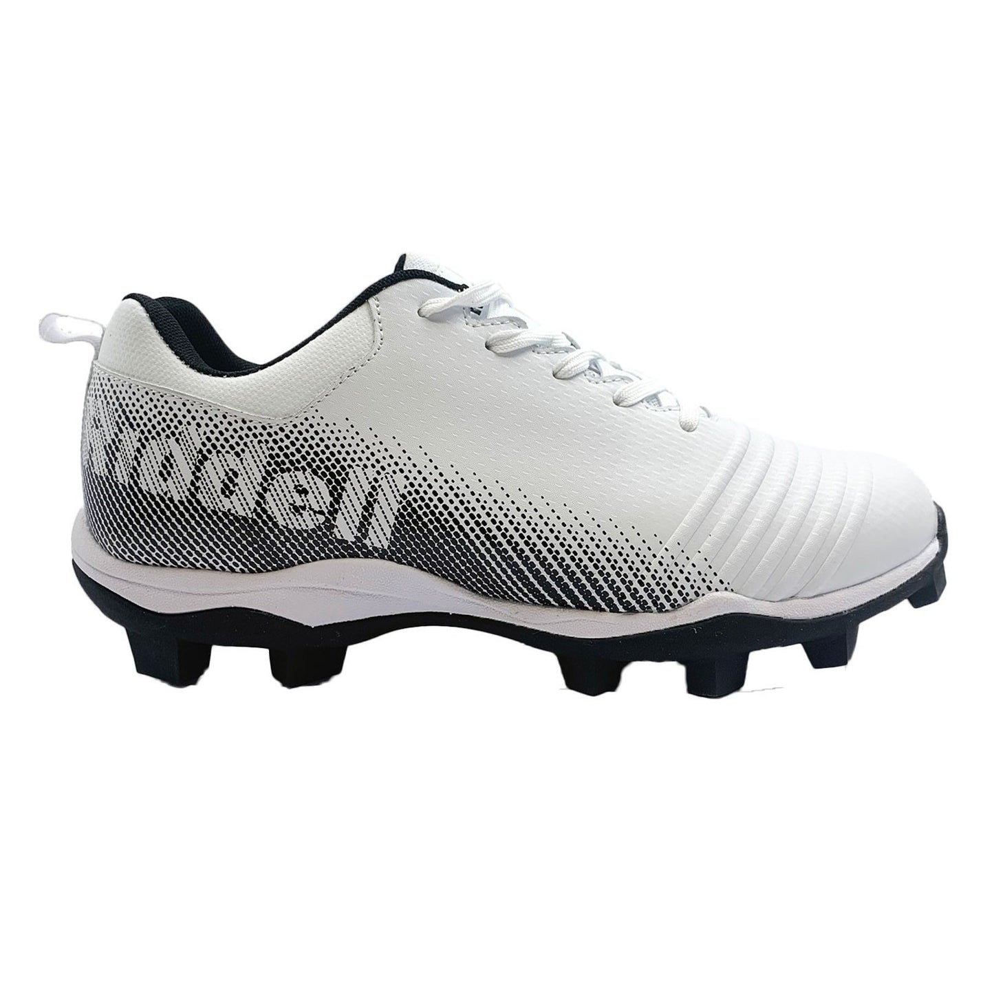 Riddell Edge Low Youth RM Football Cleats - Size 4.5, White/Black