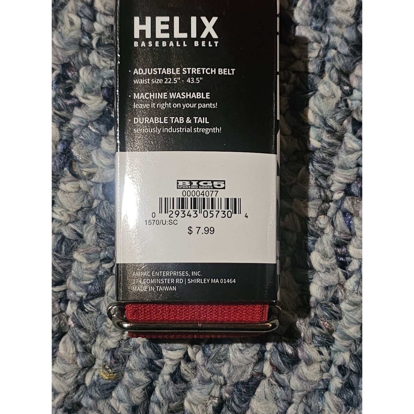 All-Star The Helix Youth Belt 1025 Lifetime Elastic Team Belt- Red