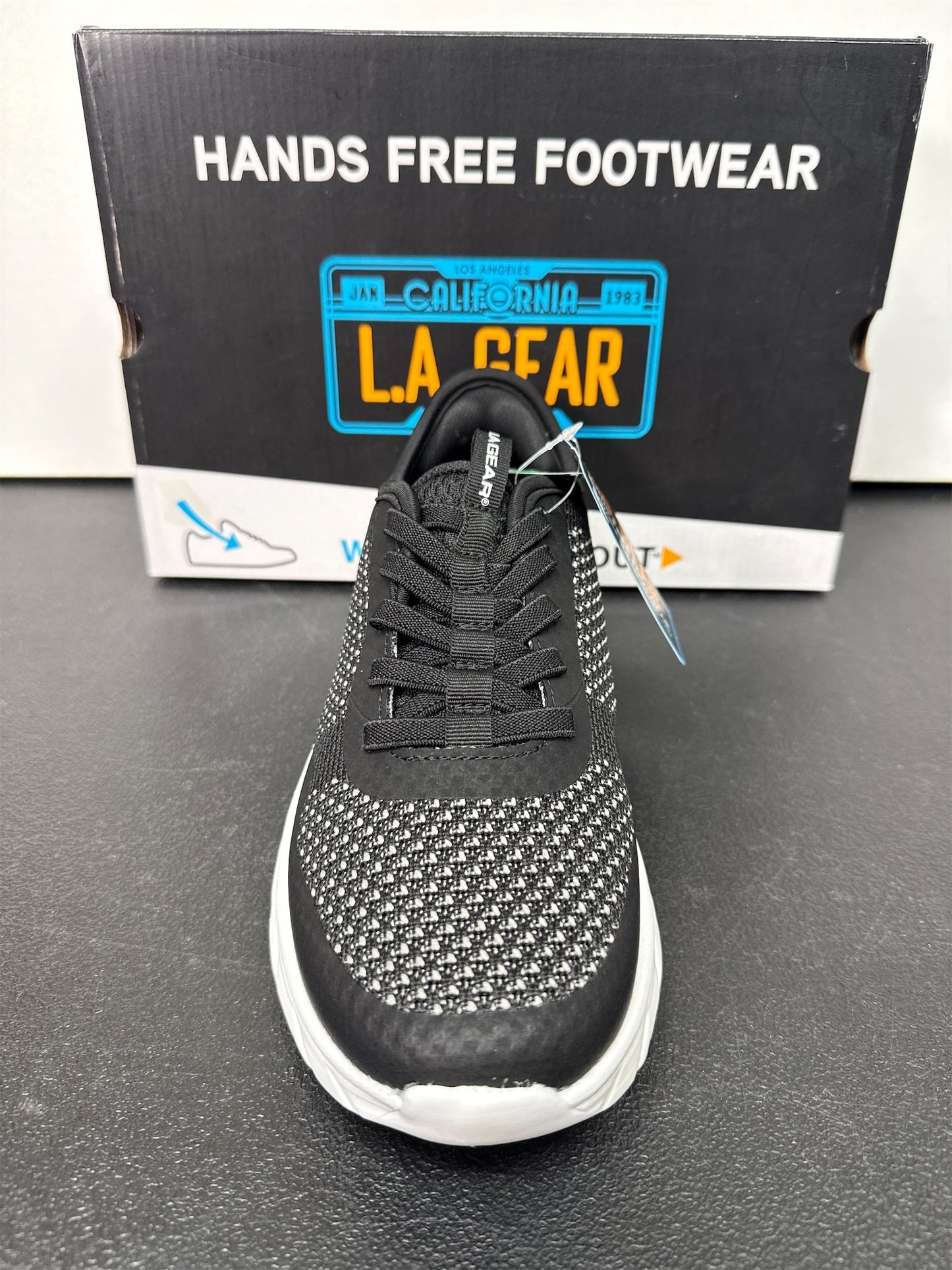 LA Gear Airstride Men's Hands-Free Sneakers - Black/White