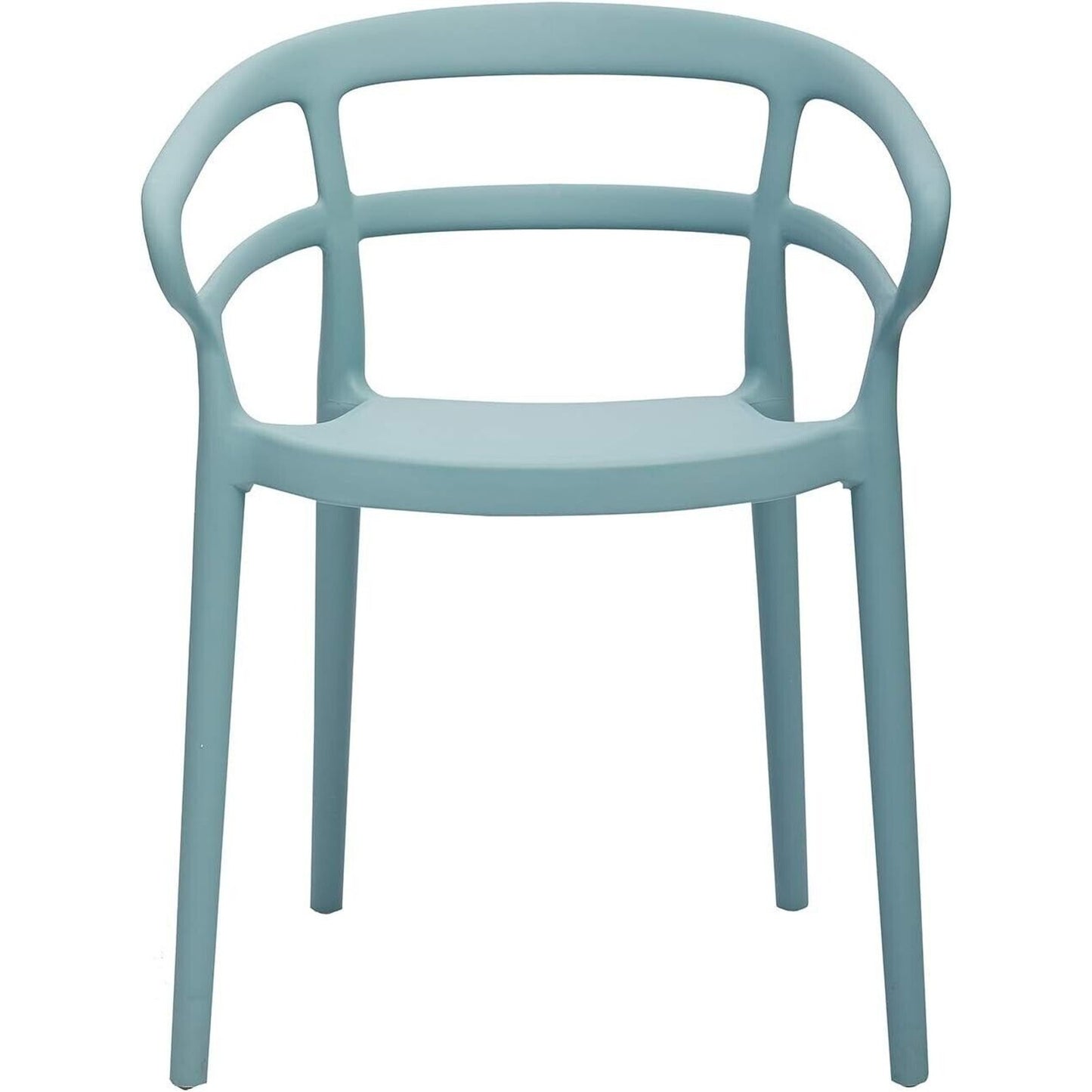 Amazon Basics Curved Back Dining Chairs, Set of 2, Indoor/Outdoor, Light Blue