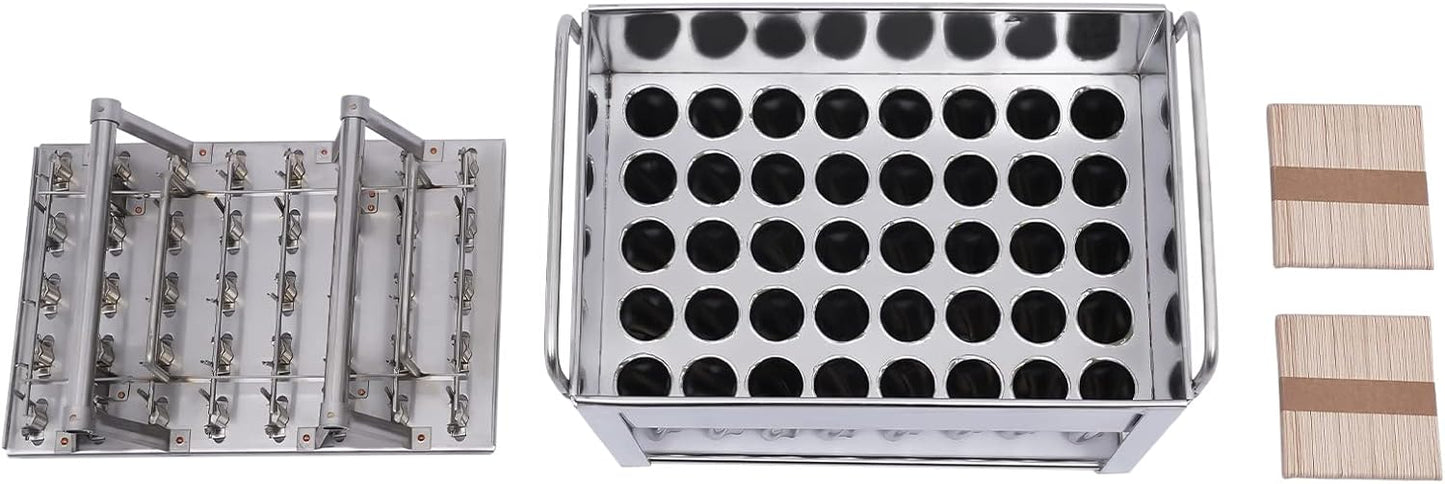 40Pcs Stainless Steel Popsicle Molds Metal Ice Cream Molds Large Durable Popsicle Mold Silver Ice Cream Mold for Home Commercial Use Single Cup Capacity 82g (40Pcs/82g)