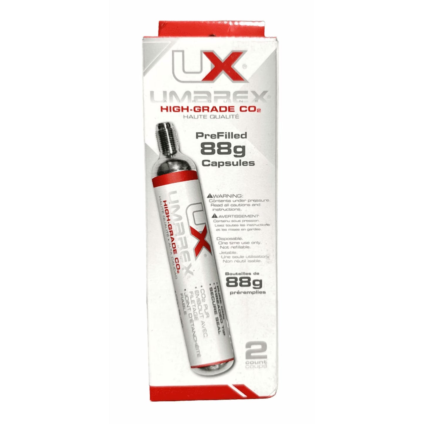 Umarex 88g CO2 Cartridges, High-Grade Pre-Filled Powerlets - 2 Pack