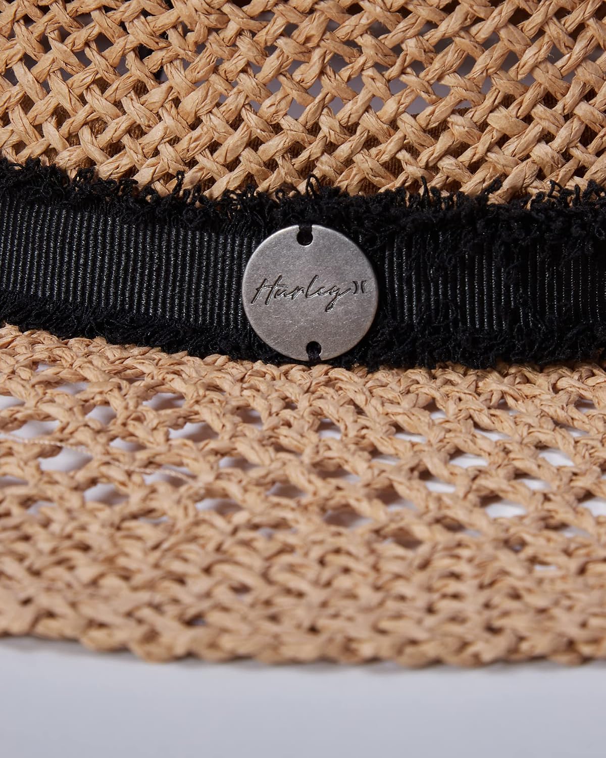 Hurley Women's Lightweight Wide Brim Straw Sun Hat - Khaki