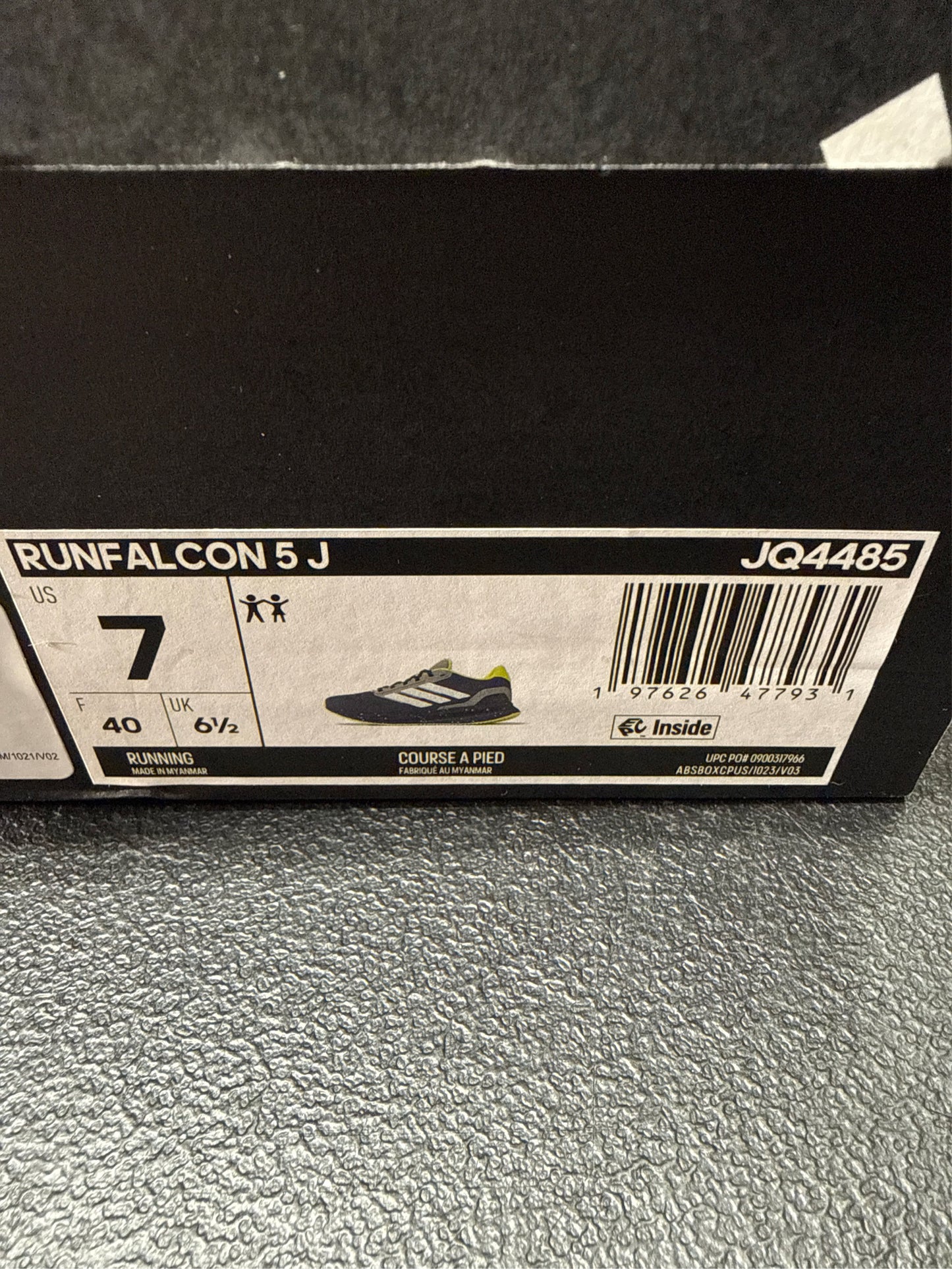 Adidas Kids' Runfalcon 5.0 Athletic Shoes - Navy/Yellow - Size 7