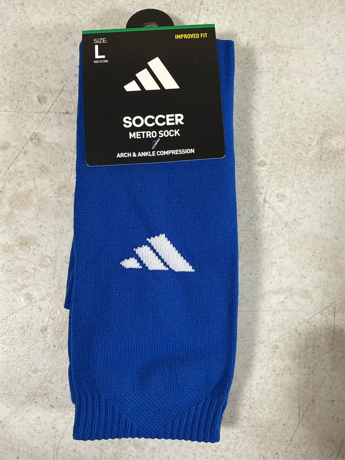 Adidas Unisex Metro VI Soccer Socks - Royal Blue, Large