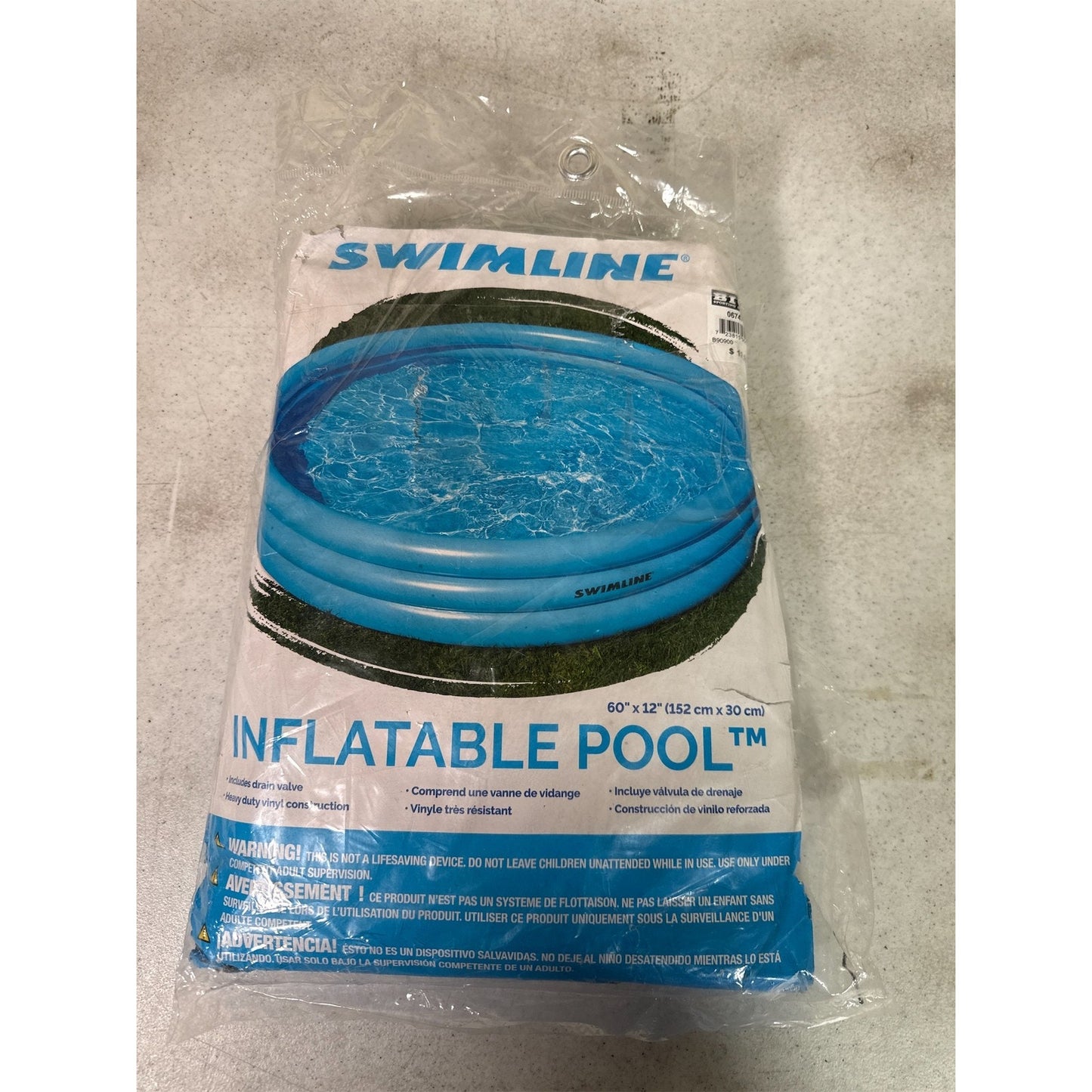 Swimline 3-Ring Wading Pool - 60" Diameter, Easy Setup & Heavy-Duty Vinyl