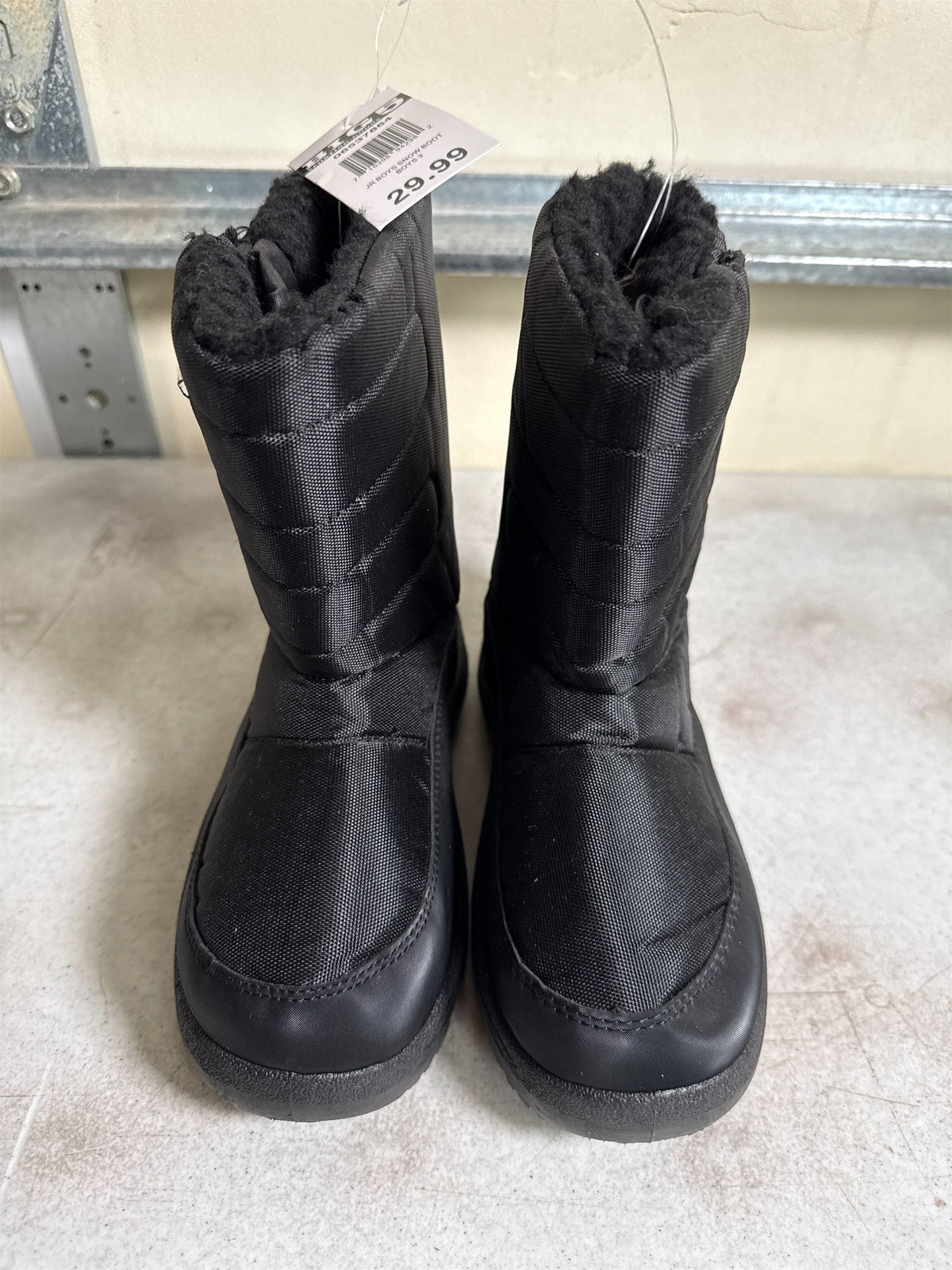 Junior Boys' Insulated Snow Boots - Black, Size 3