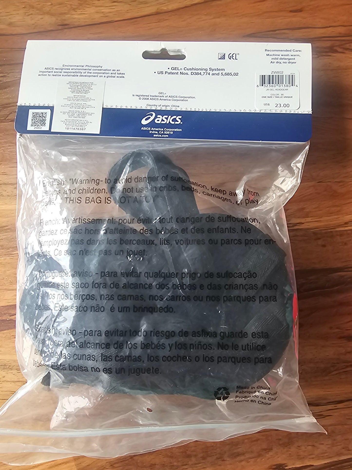 ASICS Youth Gel Wrestling Headgear - Black, One Size