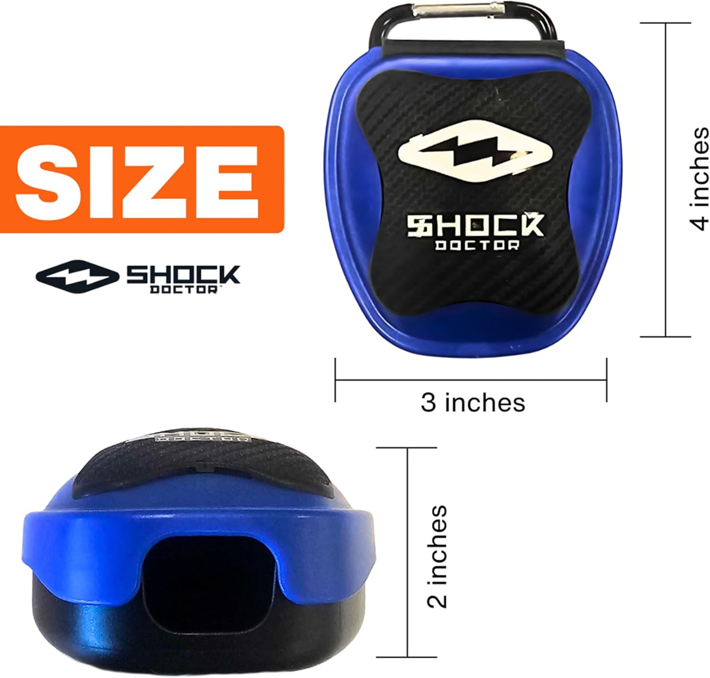 Shock Doctor Chrome Mouthguard Case with Carabiner - Gold